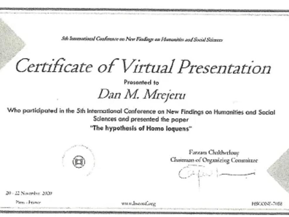 Conference Certificate 1